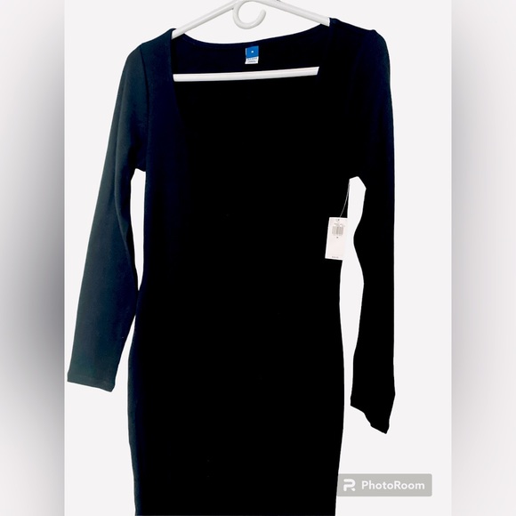 Old Navy NEW with tags. Fitted Rib-knit Square - Neck MIDI Dress - Picture 2 of 5